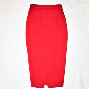 Long  Red Pencil Skirt Woman's 4 #1368